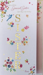 Special Sister - Gorgeous Floral Design - Gold Foil Finish