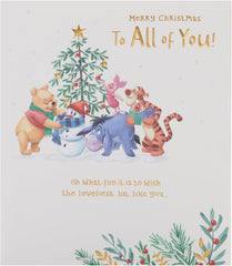 UK Greetings Disney Winnie the Pooh Christmas Card for All of You - Pooh & Friends Design
