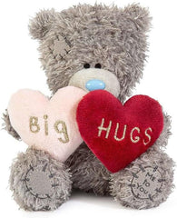 Tatty Teddy Plush 10cm High Big Hugs Bear With Padded Faux Fur Hearts Official Collection