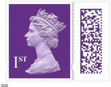 Queen Elizabeth II Barcoded Definitive Stamps - 4 x 1st Class Royal Mail Pack