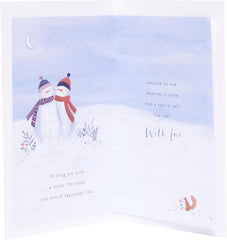 UK Greetings Christmas Card for Both of You - Snowcouple Design