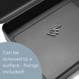12 Inch Black Lockable Security Box with Bolt Down Kit