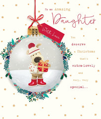 Boofle to an Amazing Daughter Beautiful Bauble Christmas Greeting Card 771147