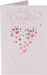 Mini Hearts Design Daughter Birthday Card