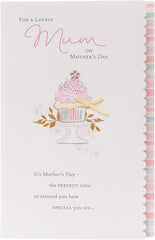UK Greetings Mother's Day Card With Envelope - Cupcake Design, Pale