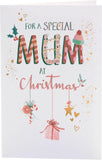 UK Greetings Christmas Card for Mum - Hanging Ornaments Design