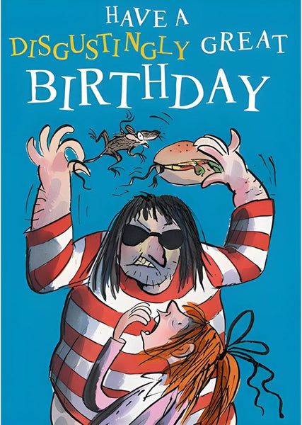 Boys/Girls Birthday Card - General Card for Him/Her - David Walliams Ratburger Design - Have a Disgustingly Great Birthday - Made in the UK