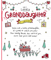 Santa On A Sleigh For Lovely Grand Daughter Christmas Card