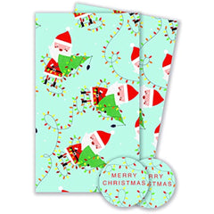 Santas Wrapping Paper 2 Sheets & 2 Tags