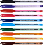 TriGrip Ballpoint Pens - Assorted Colours Pack of 10 | Comfortable Grip for Smooth Writing