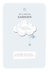 To a Special Godson Christening Card