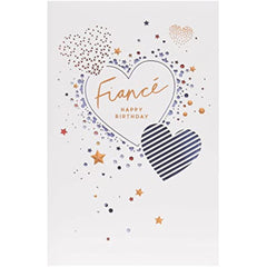 Birthday Card For Fiance Cute Design With Heart and Stars