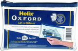 Helix Oxford 8-inch Clear Pencil Case – Durable & Compact Storage Solution