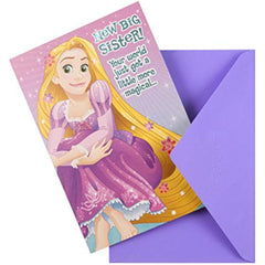 Hallmark New Big Sister Congratulations Card - Colourful Rapunzel Design from The Disney Princess Range