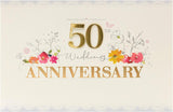 50th Anniversary Card For Couples With Gold Glitter And Gem Stones