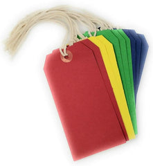 Assorted Colour Strung Tags 120 x 60mm – Pack of 10 Write-On Swing Tags with String