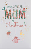 UK Greetings Christmas Card for Mum - Hanging Ornaments Design