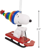 Hallmark Collectable Peanuts Snoopy on Sled Ornaments, Snoopy Decoration, Christmas Hanging Ornament, Gifts for Christmas, Peanuts Comics