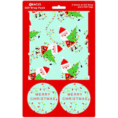 Santas Wrapping Paper 2 Sheets & 2 Tags