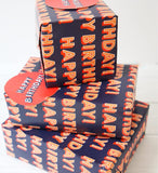 Happy Birthday Wrapping Paper 2 Sheets & 2 Tags