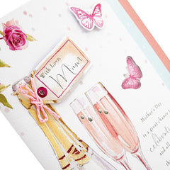 Prosecco & Glasses Mother’s Day Card – Classic Lucy Cromwell Design for Mum