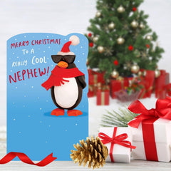 Crackers Really Cool Nephew Funny Penguin Christmas Greeting Card 691986