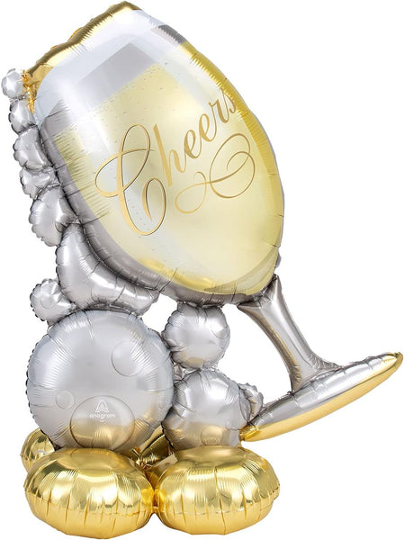 Bubbly Wine Glasses Foil Balloon