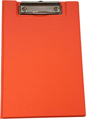A5 Neon Orange Foldover Clipboard with Pen Holder