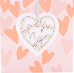 UK Greetings Mother's Day Card for Mum - Keepsake Heart Attachment Design