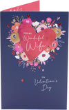 UK Greetings Valentine's Day Card For Wife - Floral Heart Design