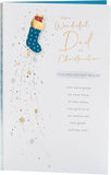 UK Greetings Christmas Card for Dad - Blue Stocking Design
