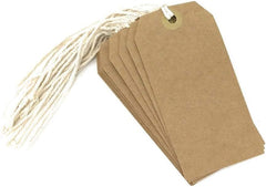 Brown Strung Tags 120 x 60mm – Pack of 10 Kraft Swing Tags with String