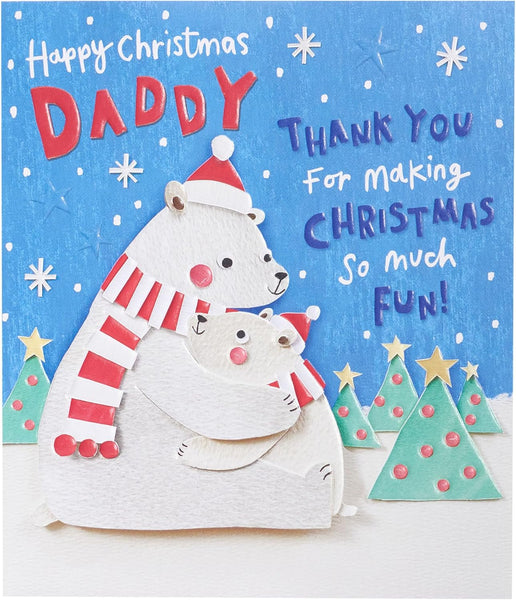 Christmas Card for Daddy - Cute Polar Bears Design