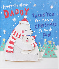 Christmas Card for Daddy - Cute Polar Bears Design