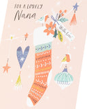 UK Greetings Christmas Card for Nana Lovely Pink Design