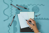 Helix Oxford Monochrome Black Gel Pens - Pack of 4 | Smooth Black Ink for Everyday Writing