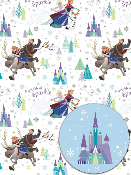 Disney Frozen 2 Sheets Of Gift Wrap And 2 Gift Tags