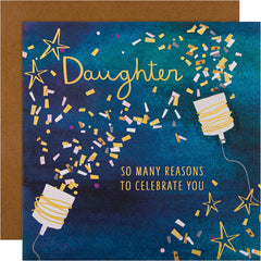 Contemporary Party Celebration Design Daughter Birthday Card
