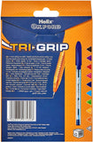 TriGrip Ballpoint Pens - Assorted Colours Pack of 10 | Comfortable Grip for Smooth Writing