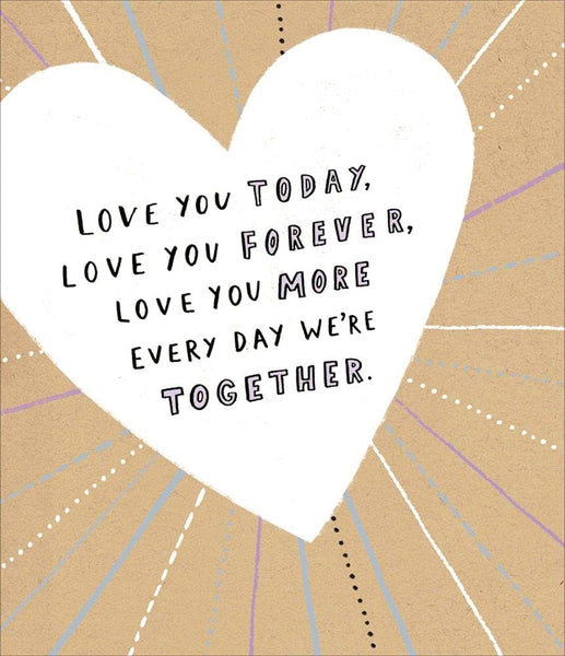 Love You Today Love You Forever Greeting Card Blank Inside Any Occasion 661023