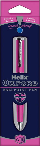 Helix Oxford Premium Pink Ballpoint Pen – Blue Ink