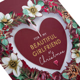 Hallmark Boxed Christmas Card for Girlfriend - Traditional Heart and Verse Design