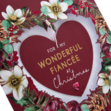 Hallmark Boxed Christmas Card for Fianc�e - Traditional Heart and Wreath Design