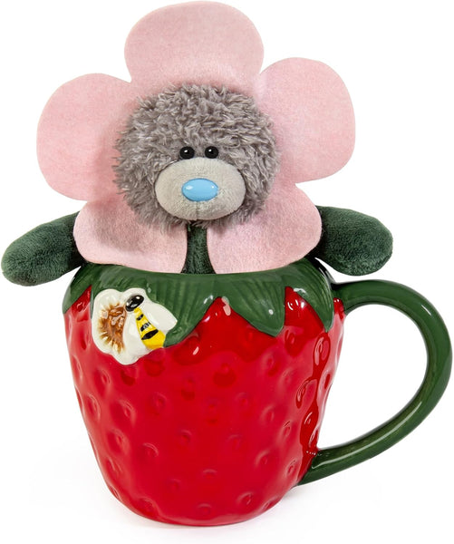 Tatty Teddy Hand Painted Ceramic Strawberry Mug and Plush Bear Gift Set