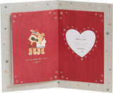 Boofle Fianc�e Christmas Card with Envelope - Sweet Design and Bouquet of flowers, Multi