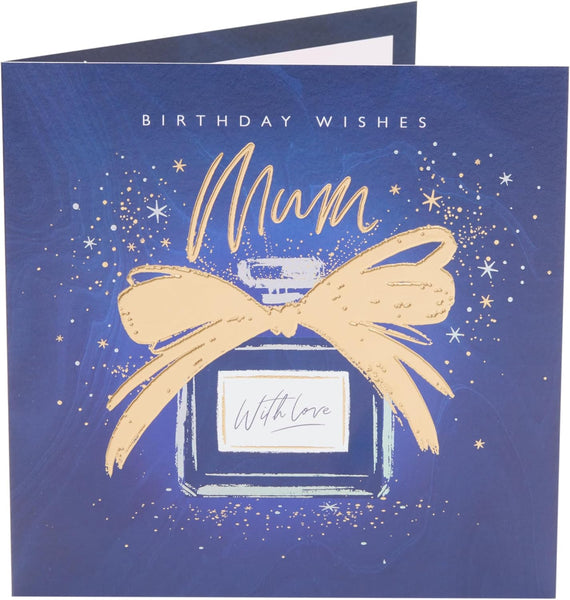 UK Greetings Birthday Card for Mum - Blue & Gold Design