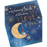 UK Greetings Christmas Card for Wife - Moon Design
