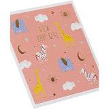 Sweet Animal Design New Baby Girl Card