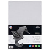 A4 250gsm Glitter Card 10 Sheets - Silver