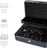 Cathedral Products | "The Ultimate Cash Box" with Foam Lining and Cantilever Coin Tray - Black